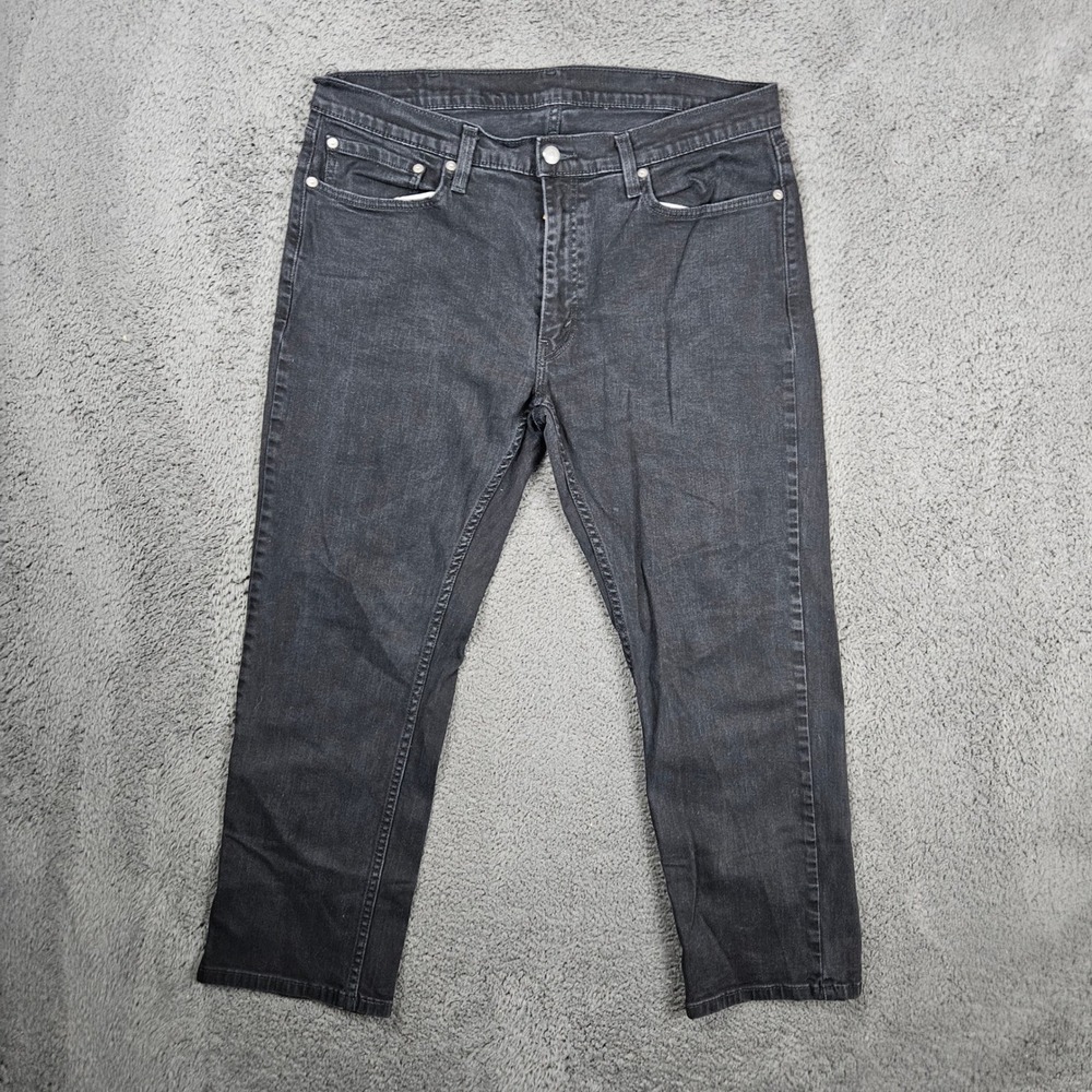 Levi's 505 Regular Fit Jeans Mens W38 L30 Black Denim‎ Pants Waterless